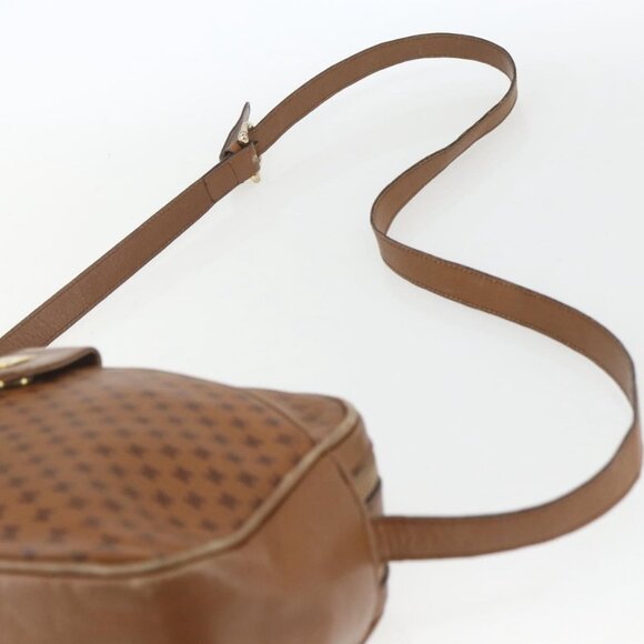 Authentic CELINE Macadam Canvas Shoulder Bag PVC Brown Gold - Picture 15 of 16